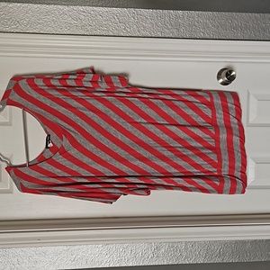 Pink & Grey Striped top